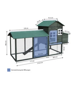 Dehner Hühnerstall Happy Farm Happy Hen, Ca. B213,5/H122/T91,5 Cm -KERBL Store 3274834 WE BG 001 NeuHappyHen