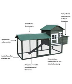 Dehner Hühnerstall Happy Farm Happy Hen, Ca. B213,5/H122/T91,5 Cm -KERBL Store 3274834 WE IG 001 HappyHen