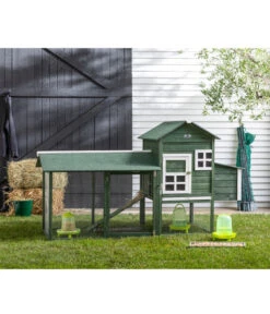 Dehner Hühnerstall Happy Farm Happy Hen, Ca. B213,5/H122/T91,5 Cm -KERBL Store 3274834 WE M 001 DehnerHuehnerstallHappyHengruen