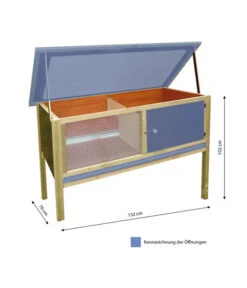 Elmato® Kaninchenstall Iso-Holzheim, Ca. B132/H102/T70 Cm -KERBL Store 3444759 WE BG 001 ElmatoNagerheimBahamaMG
