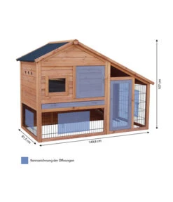 Dehner Kaninchenstall Tirol, Ca. B149,8/H107/81,5 Cm -KERBL Store 4057147 WE BG 001 DehnerKaninchenstallTirolMG