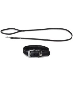Das Lederband Halsband/Leinen-Set Olivvia Barcelona Black