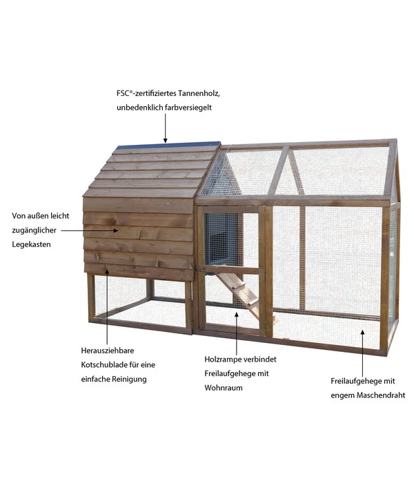 Dehner Hühnerstall Megi, Ca. B199/H122/T76 Cm 7 Dehner Hühnerstall Megi, Ca. B199/H122/T76 Cm – Bild 5