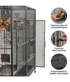 Montana Vogelvoliere Arkansas II, Ca. B204/H194/T100 Cm -KERBL Store 4315495 WE DE 009 NEU PP VoliereArkansasDunkelgrauHoehe194cm