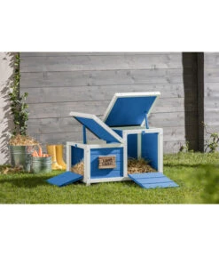 Dehner Nagerschlafhaus Happy Home Teatro, Blau, Ca. B70/H45/T43 Cm -KERBL Store 4427753 WE M 002 DehnerMarkenqualitaetNagerschlafhausTeatro