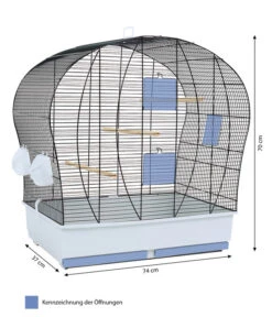 Skyline Vogelkäfig Patricia -KERBL Store 4497129 WE BG 001 SkylineVogelkaefigPatriciaSchwarzHellgrau
