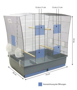 Skyline Vogelkäfig Lili 7 Skyline Vogelkäfig Lili -KERBL Store 4497236 WE BG 001 SkylineVogelkaefigLiliChromeHellgrau