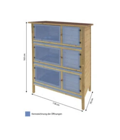 Elmato® Kaninchenstall Bavaria King, 3-stöckig, Ca. B118/H163/T70 Cm -KERBL Store 5251608 WE BG 001 ElmatoKaninchenheimBavaria3stoeckigMG