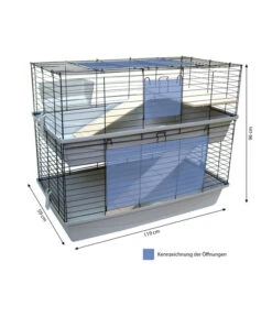 Skyline Nagerheim Sky XXL, Doppelstöckig, Ca. B119/H96/T59 Cm -KERBL Store 5327630 WE BG 001 NagerheimSkylineXXLDoppel