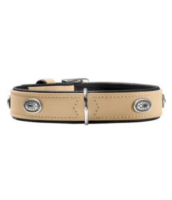 HUNTER® Hundehalsband Softie Stone, Beige/schwarz