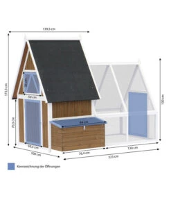 Dehner Lieblinge Hühnerstall Madita, Braun/weiß, Ca. B223/H173,5/T140 Cm 13 Dehner Lieblinge Hühnerstall Madita, Braun/weiß, Ca. B223/H173,5/T140 Cm -KERBL Store 6607600 WE BG 001 MQHuehnerstallMaditaHolzBraun