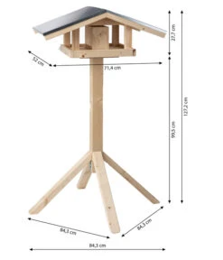 Dehner Natura Futterhaus Karwendel, Natur, Inkl. Ständer, Ca. B84,3/H127,2/T84,3 Cm -KERBL Store 6622898 WE BG 001 DehnerNaturaKarwendelSatteldachStaendeNaturnew