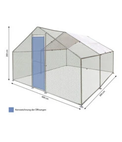 Flamingo Freilaufgehege Doerak, Silber -KERBL Store 6633010 WE BG 001 FlaHuFreilaufDoerak4x3x2m