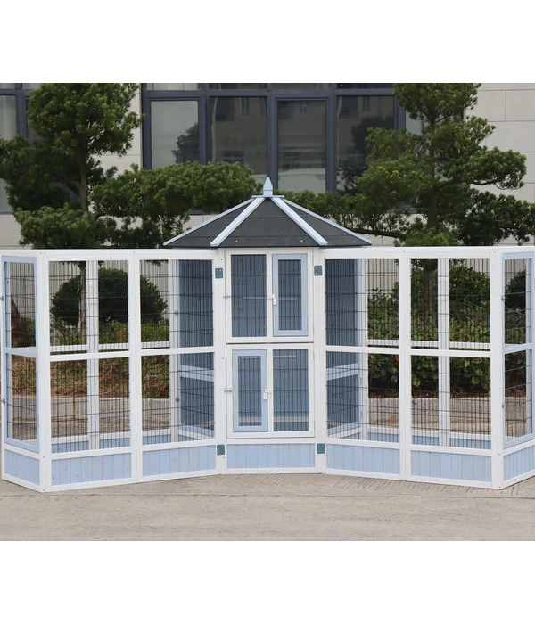 Dehner Vogelgehege Santorini, Weiß/blau, Ca. B116,4/H136/T60 Cm 10 Dehner Vogelgehege Santorini, Weiß/blau, Ca. B116,4/H136/T60 Cm – Bild 8