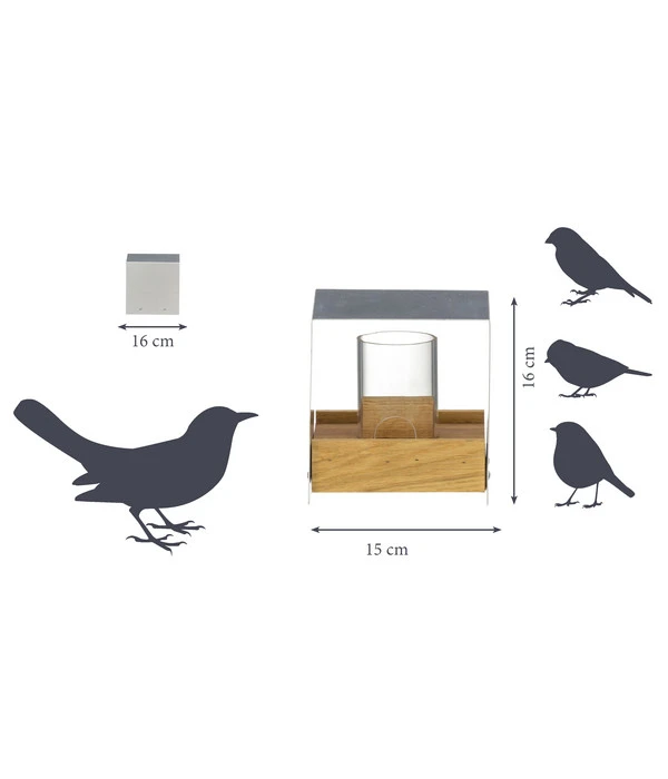 LUXUS-VOGELHAUS Futterhaus Bauhaus II, Braun/silber, Ca. B15/H16/T15 Cm 12 LUXUS-VOGELHAUS Futterhaus Bauhaus II, Braun/silber, Ca. B15/H16/T15 Cm – Bild 10