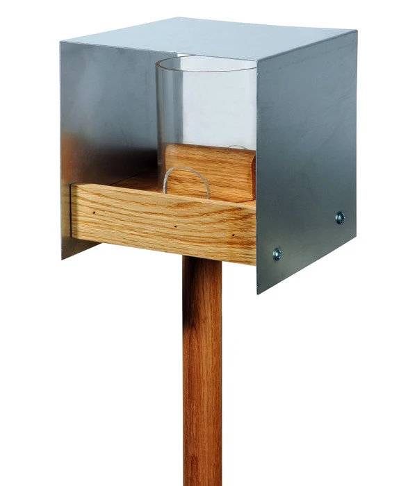 LUXUS-VOGELHAUS Futterhaus Bauhaus II, Braun/silber, Ca. B15/H16/T15 Cm 3 LUXUS-VOGELHAUS Futterhaus Bauhaus II, Braun/silber, Ca. B15/H16/T15 Cm