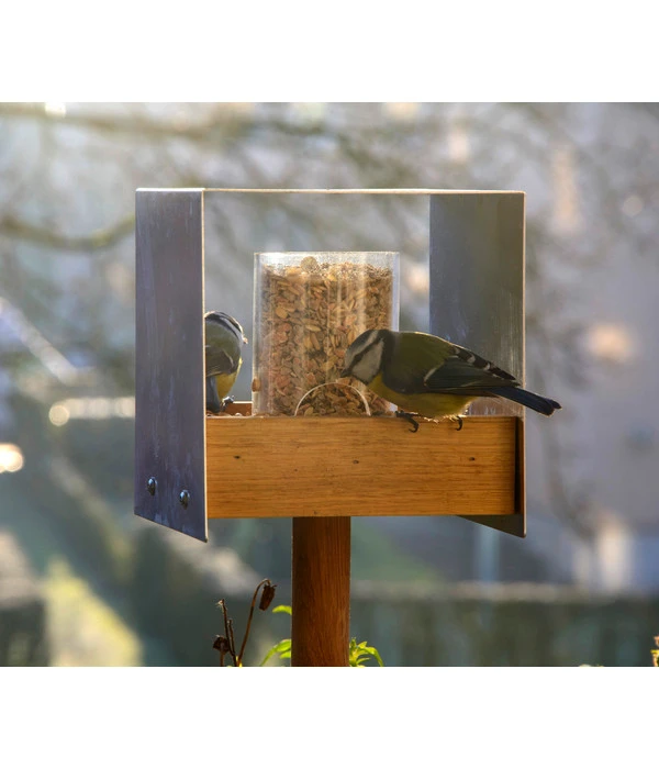 LUXUS-VOGELHAUS Futterhaus Bauhaus II, Braun/silber, Ca. B15/H16/T15 Cm 7 LUXUS-VOGELHAUS Futterhaus Bauhaus II, Braun/silber, Ca. B15/H16/T15 Cm – Bild 5