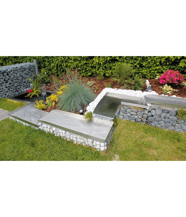 Ubbink Edelstahl-Bachlauf Wolga Ecke Rechts, Ca. B48/H4/T48 Cm 4 Ubbink Edelstahl-Bachlauf Wolga Ecke Rechts, Ca. B48/H4/T48 Cm – Bild 2