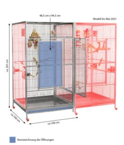 Montana Vogelvoliere Anbausatz Für Arkansas -KERBL Store 6811475 WE BG 001 PPArkansasAnbauKitHellgrauHoehe201cmm