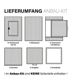 Montana Vogelvoliere Anbausatz Für Arkansas -KERBL Store 6811475 WE DE 002 NEU PPArkansasAnbauKitHellgrauHoehe194cm