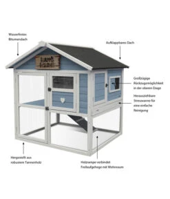 Dehner Nagerheim Happy Home Castel, Hellblau, Ca. B106/H108/T103 Cm -KERBL Store 6838783 WE IG 003 MQNagerheimHappyHomeCastelHellbraunMG