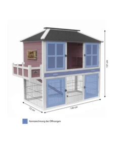 Dehner Nagerheim Happy Home Palazzo, Rotbraun, Ca. B145/H121/T72 Cm -KERBL Store 6838809 WE BG 001 MQNagerheimHappyHomePalazzoRotbraunMG