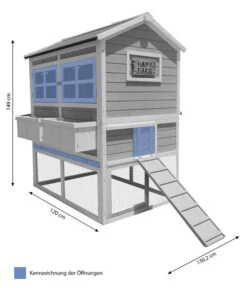 Dehner Hühnerstall Happy Farm Agata, Blau, Ca. B173,5/H149/T130,2 Cm -KERBL Store 6873392 WE BG 001 MQ HuehnerstallAgatawaermeisolierthellblau