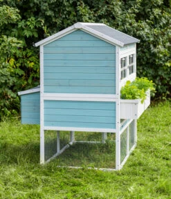 Dehner Hühnerstall Happy Farm Agata, Blau, Ca. B173,5/H149/T130,2 Cm -KERBL Store 6873392 WE DE 006 MQ Huehnerstallataisolierthellblau