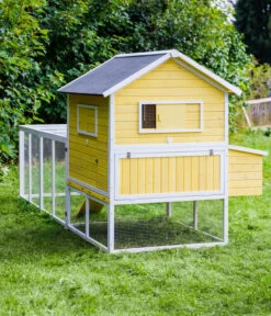 Dehner Hühnerstall Happy Farm Miami, Gelb, Ca. B337/H158,5/T145,8 Cm -KERBL Store 6897169 WE MO 002 DehnerMarkenqualitaetHuehnerstallMiami