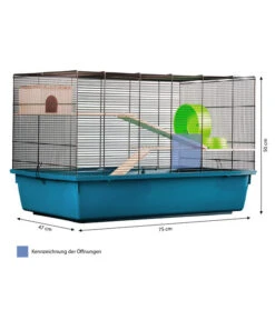 Dehner Lieblinge Nagerheim Paleromo, Ca. B75/H50/T47 Cm -KERBL Store 6917652 WE BG 001 NagerheimPalermo75blau