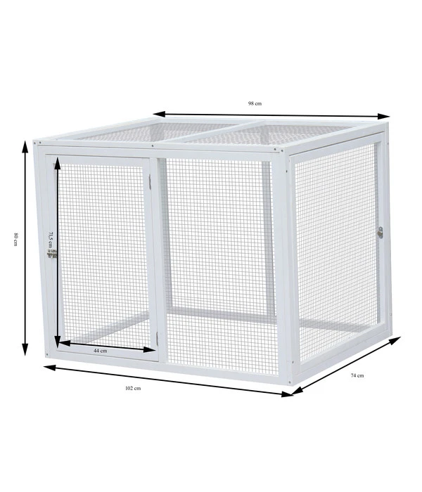 Dehner Freilauf Florenz, Weiß, Ca. B102/H80/T74 Cm 10 Dehner Freilauf Florenz, Weiß, Ca. B102/H80/T74 Cm – Bild 8