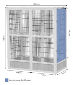 Dehner Vogelgehege Santorini, Weiß/blau, Ca. B116,4/H136/T60 Cm 25 Dehner Vogelgehege Santorini, Weiß/blau, Ca. B116,4/H136/T60 Cm -KERBL Store 6941041 6941058 WE BG 001 MQVogelGehegeSantoriniHellblauWeisss