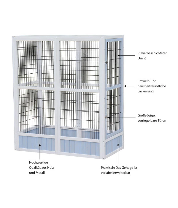 Dehner Vogelgehege Santorini, Weiß/blau, Ca. B116,4/H136/T60 Cm 12 Dehner Vogelgehege Santorini, Weiß/blau, Ca. B116,4/H136/T60 Cm – Bild 10