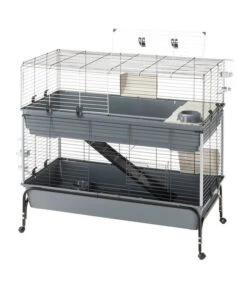 Ferplast Nagerheim Rabbit 120 Double, Grau, Ca. B118/H117/T58 Cm -KERBL Store 6953160 WE DE 002 FerplastNagerKRabbit120DoubleM