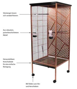 Flamingo Voliere Falco, Kupfer, Ca. B65/H152,5/T63 Cm -KERBL Store 6999932 WE IG 003 FlaVoliereFalcoKupfer